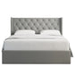 Velets Diva Light Gray Tufted Upholstered Storage Bed with Hydraulic Lift