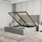 Velets Diva Light Gray Tufted Upholstered Storage Bed with Hydraulic Lift