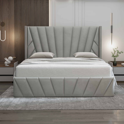 Eva Lift-Up Storage Bed – Light Gray