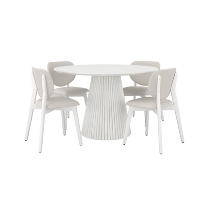 Akira Dining Set in White Wash