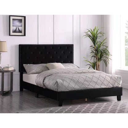Ruby Velvet Upholstered Bed