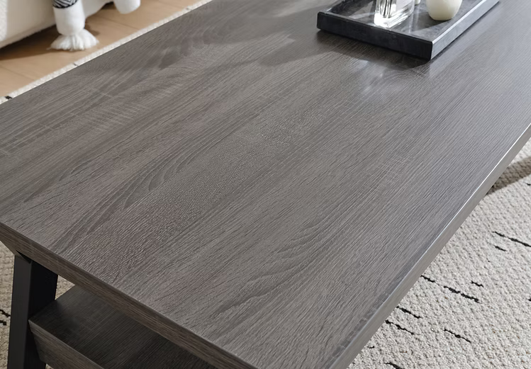 3 Pack Coffee Table Grey top and shelf with black legs IF-3505 IFDC