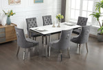 Vel 7PC Dining Set Ceramic MarbleTable IFDC Furniture