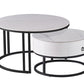 Set of 2 Coffee Table Calacatta White stone top | Storage drawer - IF-2669 IFDC