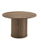 Eva - 5pc Dining Set - Round dining table with warm wood finish IFDC Furniture