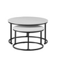 Set of 2 Coffee Table -Snowy White stone top | Black frame IFDC