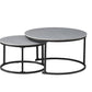 2 Set of Coffee Table Armani Grey stone top | Black frame - IF-2631 IFDC