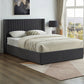 IF-5407 Creme and Gray Velvet Fabric Bed