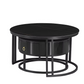 Set of 2 Coffee Table Marquina Black stone top Storage drawer- IF-2667 IFDC