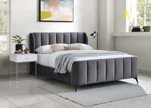 IF-5120 Rich Grey Velvet Bed
