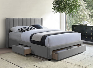 IF-5330 Grey and Beige Fabric Storages Bed
