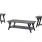 3 Pack Coffee Table Grey top and shelf with black legs IF-3505 IFDC