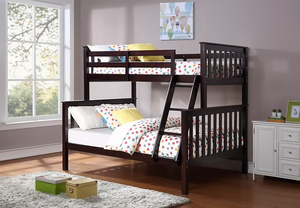 B-102E (Single/Double) -Espresso Finish Bunk Bed