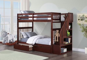 B-1845 (Single/Single) - Espresso Finish Bunk Bed