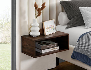 IF-5561 Beige and Gray Velvet Fabric Bed