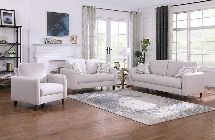 Nina 3PC Sofa Set in Light Beige Fabric - IF-8020 IFDC Furniture