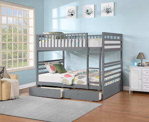 B-115G Double/Double - Grey Bunk Bed