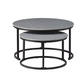 2 Set of Coffee Table Armani Grey stone top | Black frame - IF-2631 IFDC