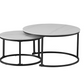 Set of 2 Coffee Table -Snowy White stone top | Black frame IFDC