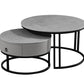 Set of 2 Coffee Table Armani Grey stone top  Storage drawer - IF-2668 IFDC
