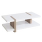 Modern coffee table | White wooden top with natural inserts- IF-3530 IFDC