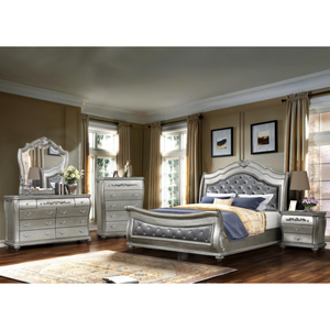 Destiny Bedroom Set in Silver