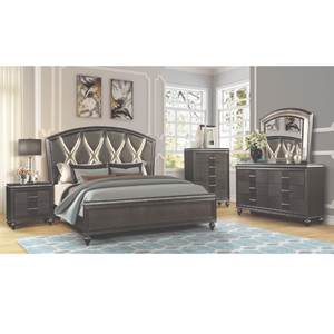 Ginger Bedroom Set in Gun Metal