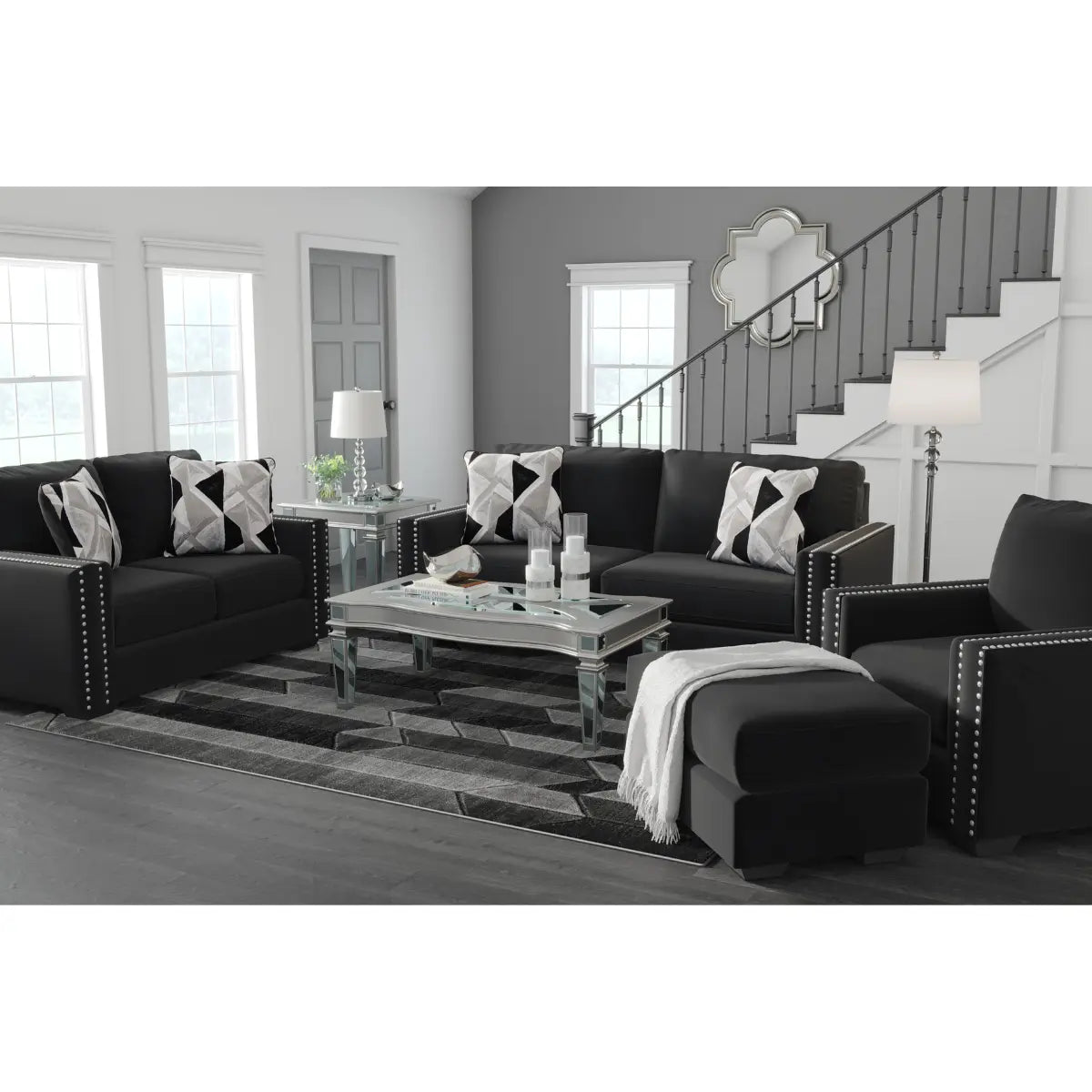 Ashley Gleston Sofa Set in Onyx | Amro Furniture