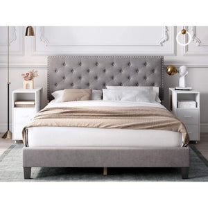Ruby Velvet Upholstered Bed