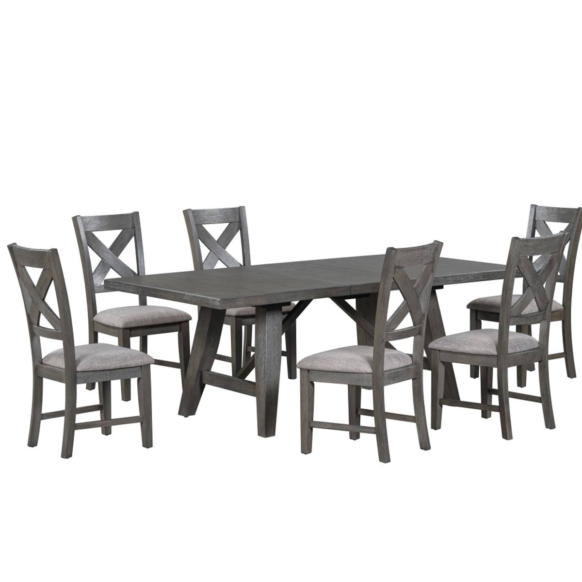 Jordan 7-Piece Dining Set in Grey | Amrofurniture.com