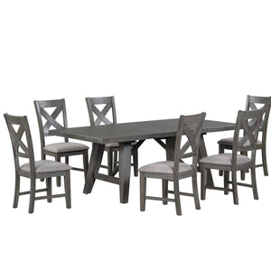 Jordan 7-Piece Dining Set in Grey | Amrofurniture.com