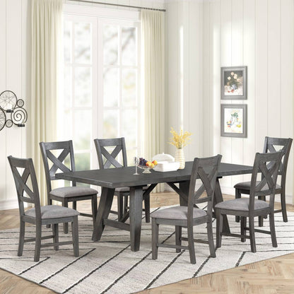 Jordan 7-Piece Dining Set in Grey | Amrofurniture.com