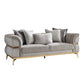 Juno Upholstered Sofa Set In Grey/White