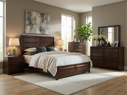 Athen Wooden Bedroom Set Dark Cherry 181