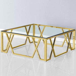 Titan Coffee Table with Clear Glass Top Kwality