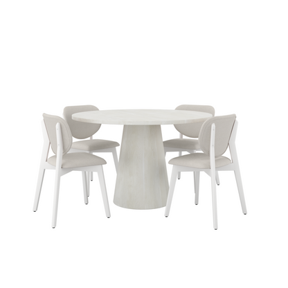 Wynter Dining Set in White Vigo